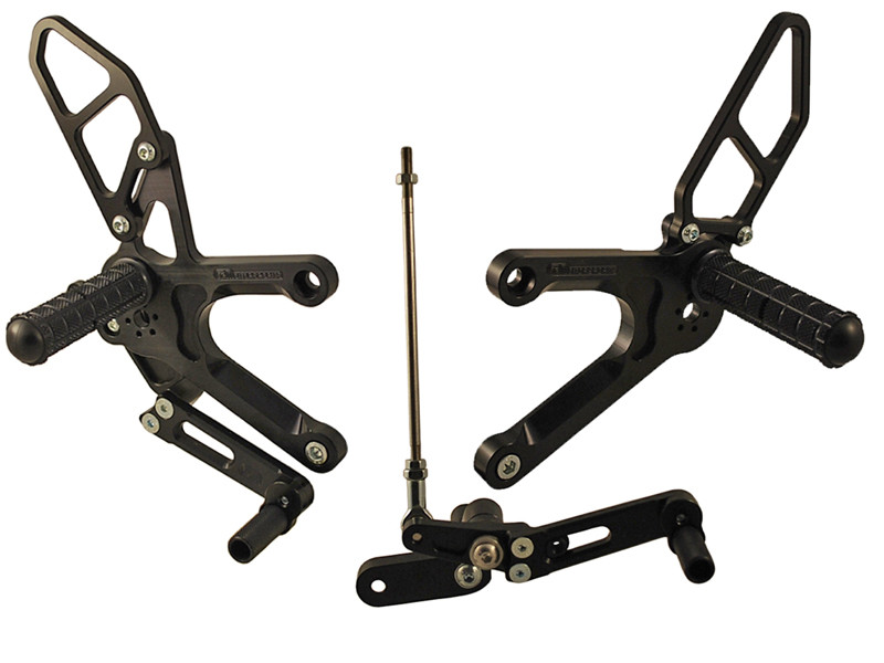 WOODCRAFT Honda CBR500 / CB500F (13-15) Complete Adjustable Rearset Kit w/Pedals Standard Shift Black WOODCRAFT Honda CBR500 / CB500F (13-15) Complete Adjustable Rearset Kit w/Pedals Standard Shift Black