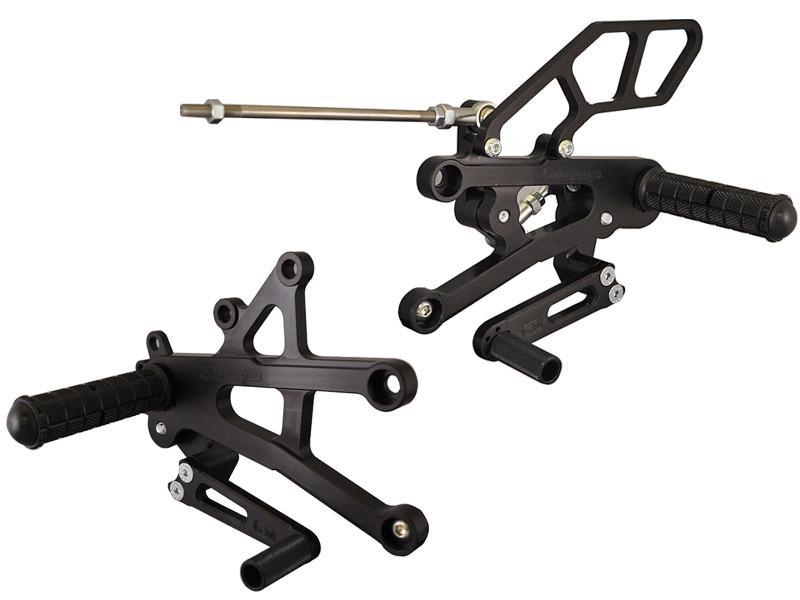 WOODCRAFT Triumph 675 06-12 Kit GP Shift Complete with Shift and Brake Pedals Black (Brake Heel Guard Optional) WOODCRAFT Triumph 675 06-12 Kit GP Shift Complete with Shift and Brake Pedals Black (Brake Heel Guard Optional)