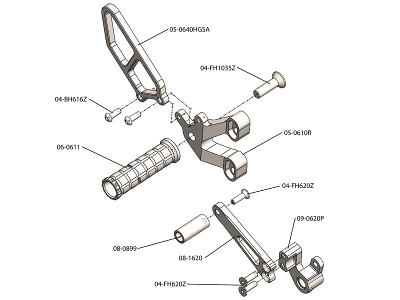 WOODCRAFT Ducati 748 / 916 / 996 / 998 Complete Rearset Kit