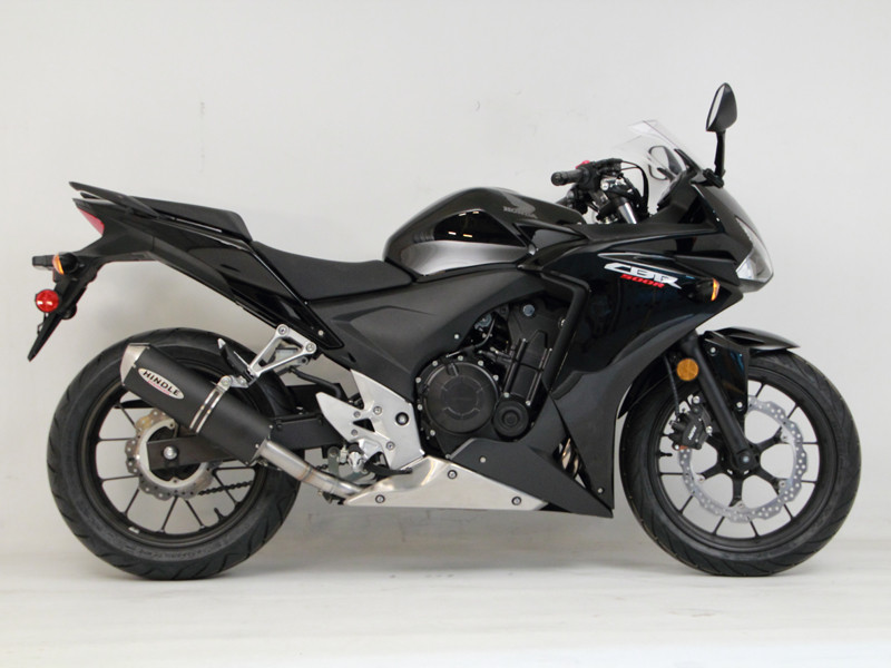 Hindle Exhaust for Honda CBR500R/F/X (13+) with Evolution Polished SS Muffler Hindle Exhaust for Honda CBR500R/F/X (13+) with Evolution Polished SS Muffler