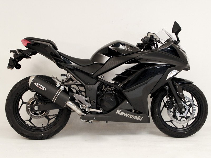 Hindle Kawasaki Ninja 300 (13+) with Evolution Black Ceramic Muffler