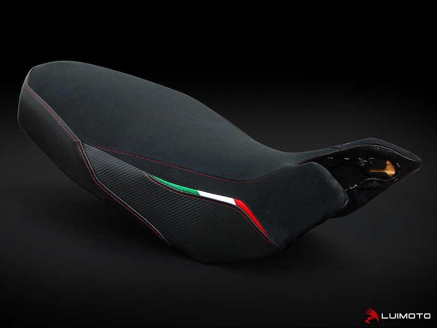 LUIMOTO TEAM ITALIA SUEDE Seat Cover for the DUCATI Hypermotard 1100 /796 (07-12) - Fits OEM Seat LUIMOTO TEAM ITALIA SUEDE Seat Cover for the DUCATI Hypermotard 1100 /796 (07-12) - Fits OEM Seat