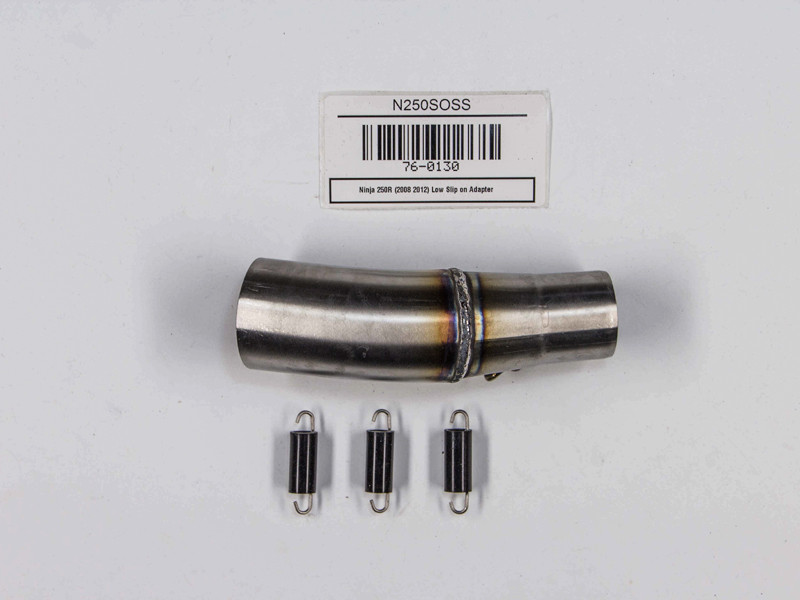 Hindle Exhaust for Kawasaki Ninja 250 (08-12) Slipon Adapter with Evolution Polished SS Muffler Hindle Exhaust for Kawasaki Ninja 250 (08-12) Slipon Adapter with Evolution Polished SS Muffler