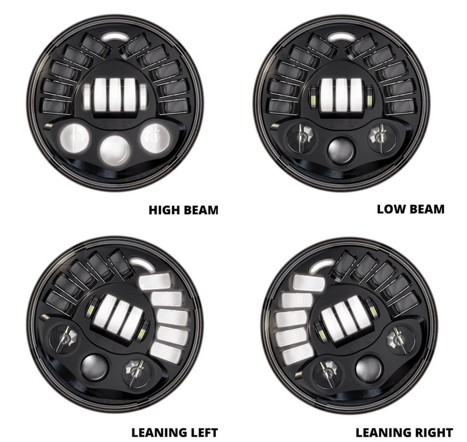 Motodemic Single LED and Round Halogen Headlight Conversion