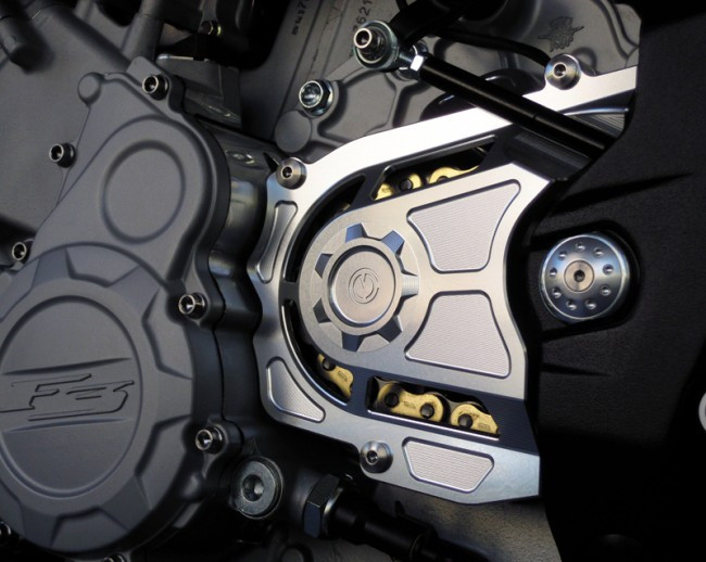 Motocorse Billet Aluminum Front Sprocket Cover for MV 3 cylinder Models Motocorse Billet Aluminum Front Sprocket Cover for MV 3 cylinder Models
