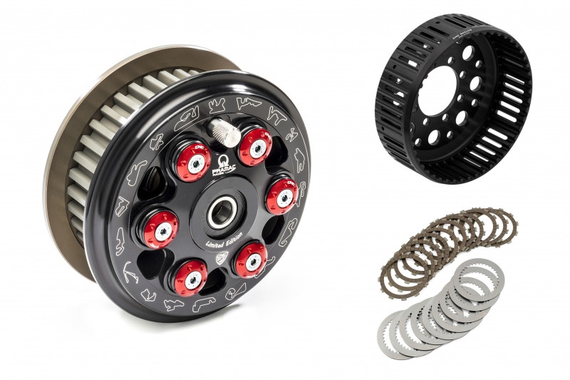 CNC Racing PRAMAC RACING LIMITED EDITION Master Tech 6 Spring Slipper Clutch with 48 or 12 Tooth Basket and Sintered Friction Plates for Dry Clutch Ducati CNC Racing PRAMAC RACING LIMITED EDITION Master Tech 6 Spring Slipper Clutch with 48 or 12 Tooth Basket and Sintered Friction Plates for Dry Clutch Ducati