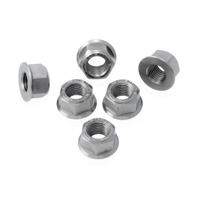 CNC Racing Titanium Flange Nuts or Sprocket Nuts for Ducati's (set of 6) M10x1.0 CNC Racing Titanium Flange Nuts or Sprocket Nuts for Ducati's (set of 6) M10x1.0