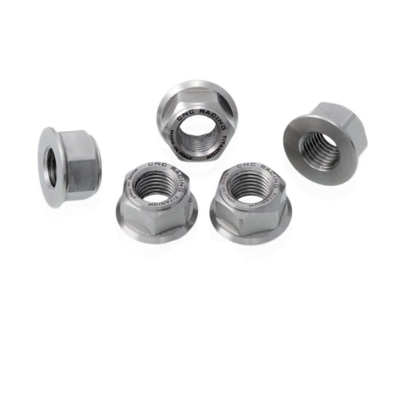 CNC Racing Set of 5 Titanium ring gear nuts for the FC212 / FC301 / FC302 (hold sprocket to carrier) For Ducati and all MV Agusta models - M8x1.25 CNC Racing Set of 5 Titanium ring gear nuts for the FC212 / FC301 / FC302 (hold sprocket to carrier) For Ducati and all MV Agusta models - M8x1.25
