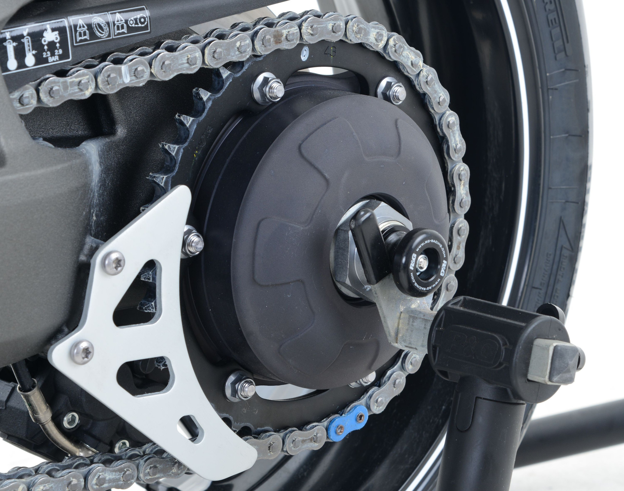 R&G Racing Spool Style Rear Axle Sliders / Protectors for Triumph Speed Triple '11-'15 R&G Racing Spool Style Rear Axle Sliders / Protectors for Triumph Speed Triple '11-'15