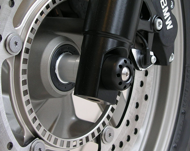 Motocorse Titanium and Delrin Front axle Slider for BMW R1200 models With Telelever Suspension Motocorse Titanium and Delrin Front axle Slider for BMW R1200 models With Telelever Suspension
