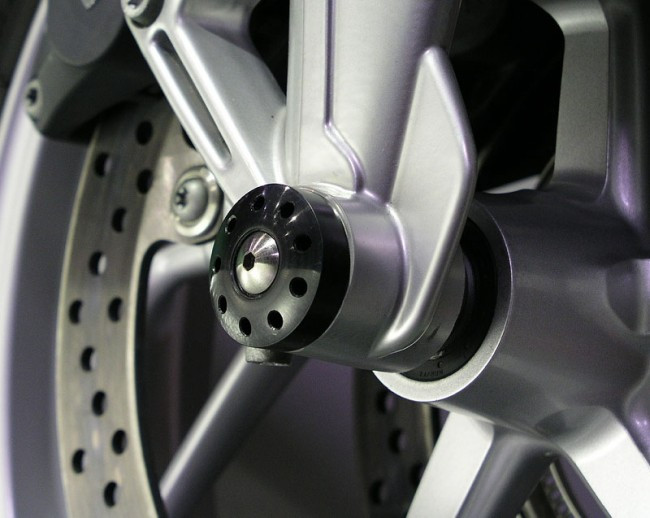 Motocorse Titanium and Delrin Front axle Slider for BMW K1200 models With Telelever Suspension Motocorse Titanium and Delrin Front axle Slider for BMW K1200 models With Telelever Suspension