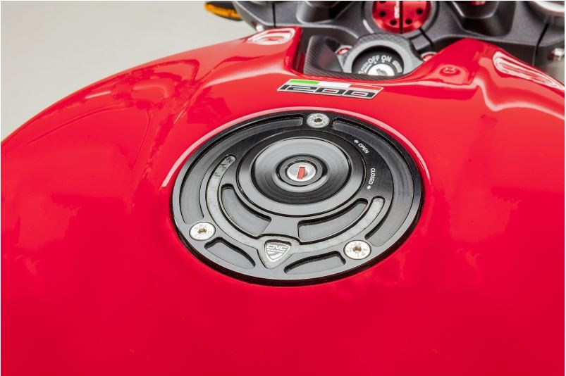 CNC Racing Aluminum Key Block Gas Cap for newer Ducati's MV's and