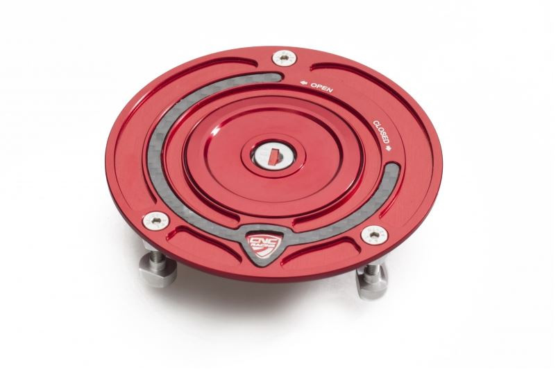 CNC Racing Aluminum Key Block Gas Cap for newer Ducati's MV's and