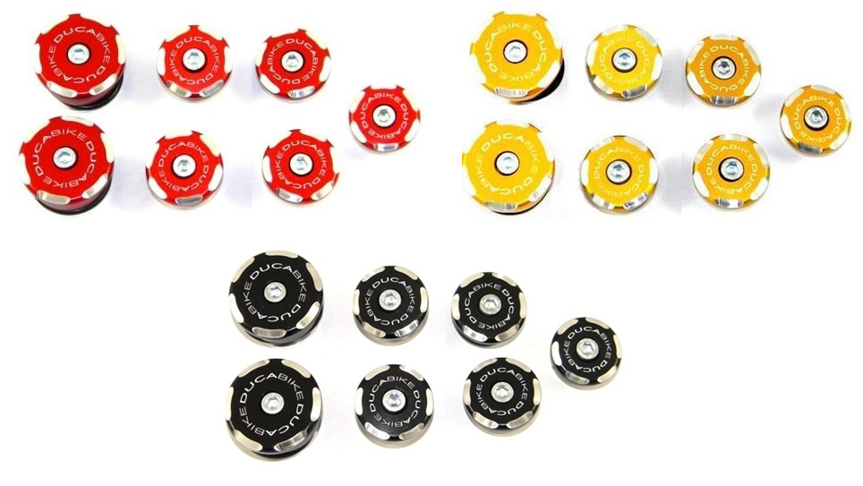 DBK Special Parts (Ducabike) Contrast Cut Frame Plug Kit for the Ducati 848 / 1098 / 1198 DBK Special Parts (Ducabike) Contrast Cut Frame Plug Kit for the Ducati 848 / 1098 / 1198