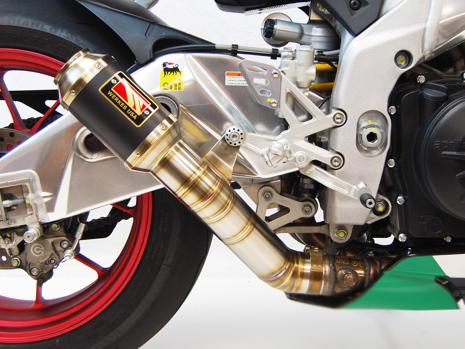 Competition Werkes GP Race Slip On High Exit Exhaust for the Aprilia