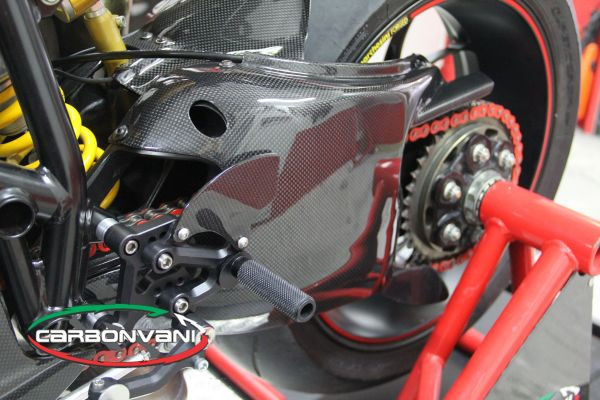 Bestem Carbon Fiber Heel Guard Plates For Ducati 848/1098/1198 - Plain Weave Design
