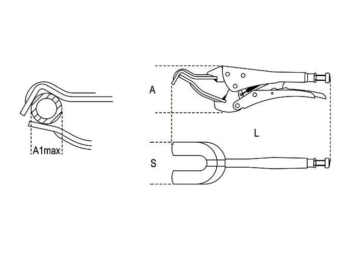 BETA 010540022 - 1054 Adjustable Self-locking Pliers With Straight Jaws (multi-pack) | Mister