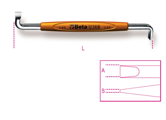 Beta Tools Model 1236 B0.8X4mm-offset Screwdrivers Slotted Beta Tools Model 1236 B0.8X4mm-offset Screwdrivers Slotted