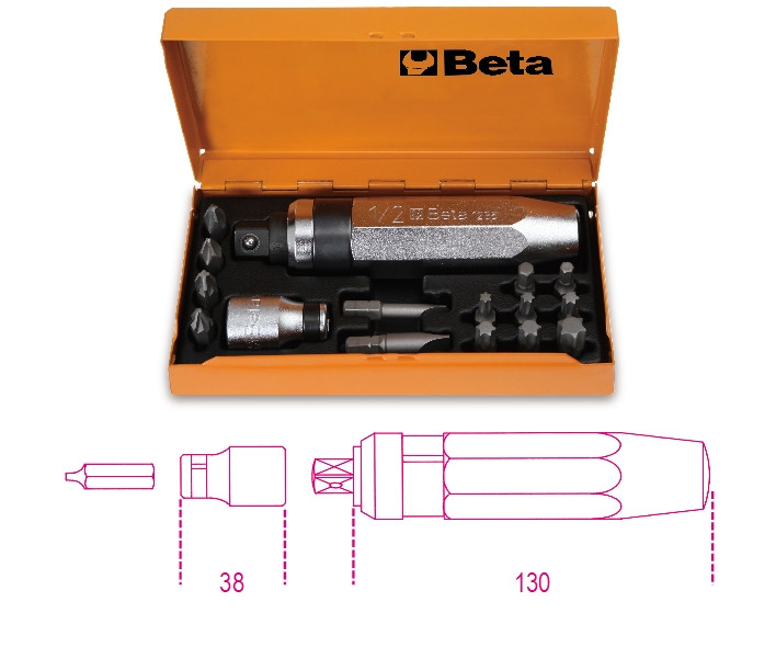 Beta Tools Model 1295 C14-1295 + 14 Bits + 1 Sock Holder Beta Tools Model 1295 C14-1295 + 14 Bits + 1 Sock Holder