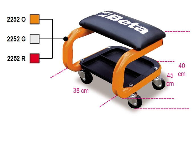 Beta Tools Model 2252 G-Seat with Castors Grey Beta Tools Model 2252 G-Seat with Castors Grey