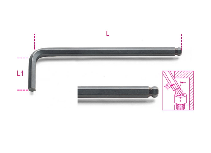 Beta Tools Model 96 Bp10mm-Ball Head Hexagon Key Wrenches Burnished Beta Tools Model 96 Bp10mm-Ball Head Hexagon Key Wrenches Burnished