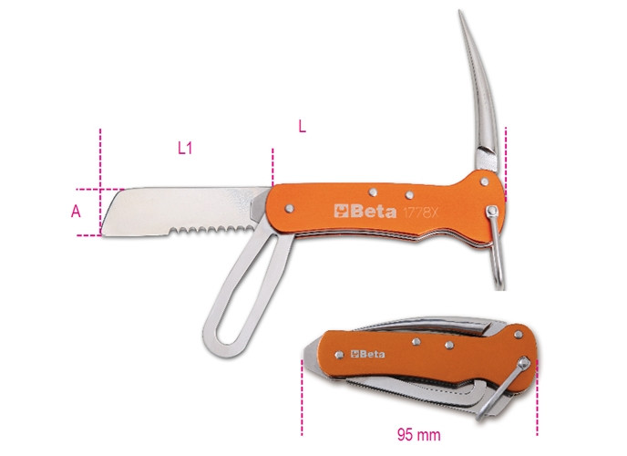 Beta Tools Model 1778 X-Nautical Knives Aluminium Handle Beta Tools Model 1778 X-Nautical Knives Aluminium Handle
