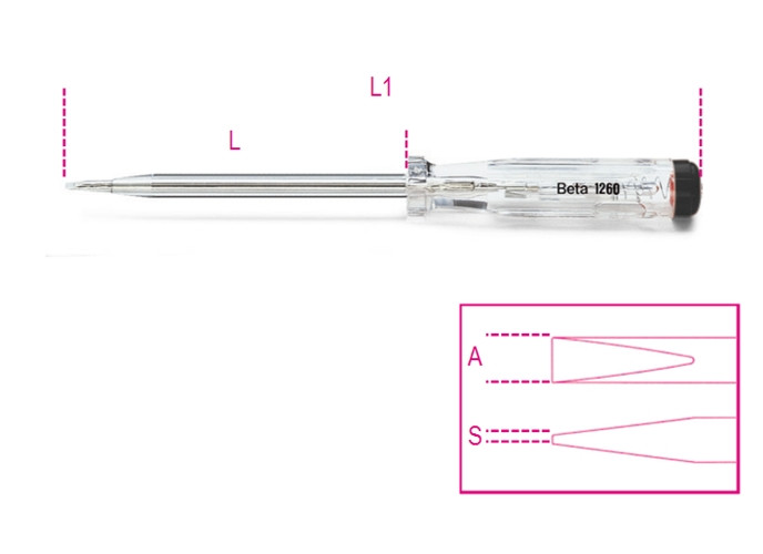 Beta Tools Model 1253 Mains Testing Screwdriver 150/250V Beta Tools Model 1253 Mains Testing Screwdriver 150/250V