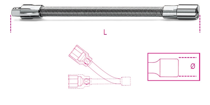 Beta Tools Model 900 Fl/150mm-1/4' Flexible Extension Bar Beta Tools Model 900 Fl/150mm-1/4' Flexible Extension Bar