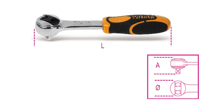 Beta Tools Model 900 55-1/4' Reversible Ratchet 48 Teeth Beta Tools Model 900 55-1/4' Reversible Ratchet 48 Teeth