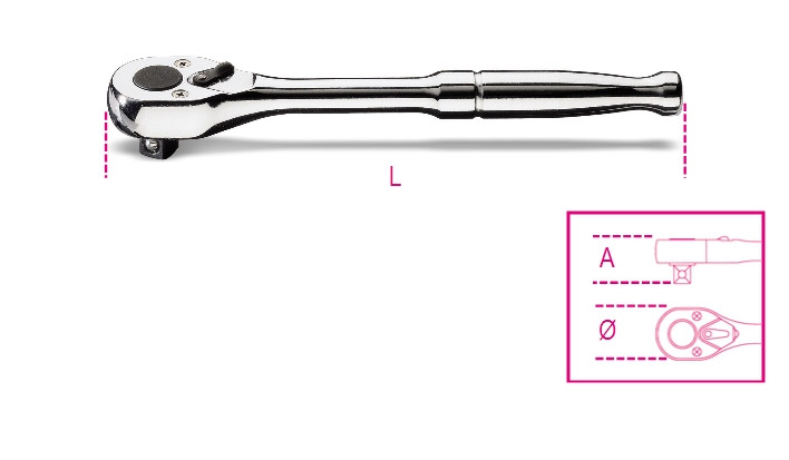 Beta Tools Model 900 M/55-1/4' Reversible Ratchet Metal Handle Beta Tools Model 900 M/55-1/4' Reversible Ratchet Metal Handle