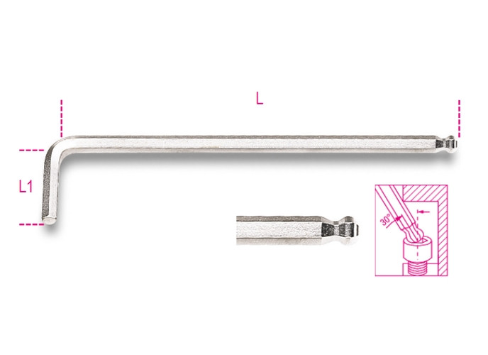 Beta Tools Model 96 Lbp10mm-Ball Head offset Hexagon Key Wrenches Beta Tools Model 96 Lbp10mm-Ball Head offset Hexagon Key Wrenches