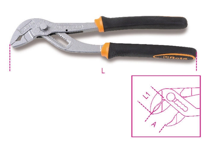 Beta Tools Model 1047 Bm240mm-Slip Joint Pliers Button Adj Beta Tools Model 1047 Bm240mm-Slip Joint Pliers Button Adj