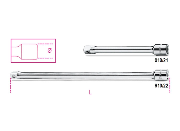 Beta Tools Model 910 21-3/8' Drive Extension Bars Beta Tools Model 910 21-3/8' Drive Extension Bars