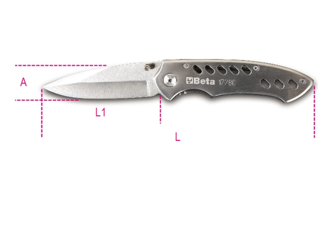 Beta Tools Model 1778 D-Foldaway Knife Stainless Beta Tools Model 1778 D-Foldaway Knife Stainless