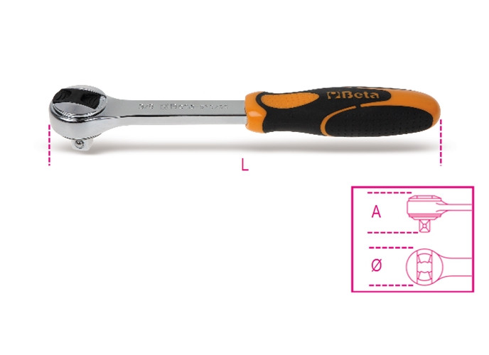 Beta Tools Model 910 55-3/8' Reversible Ratchet 72 Teeth Beta Tools Model 910 55-3/8' Reversible Ratchet 72 Teeth