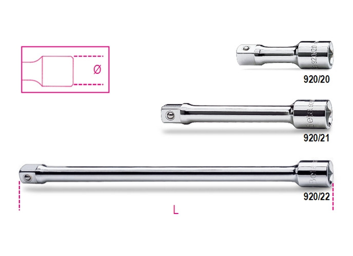 Beta Tools Model 920 20-1/2' Drive Extension Bars Beta Tools Model 920 20-1/2' Drive Extension Bars