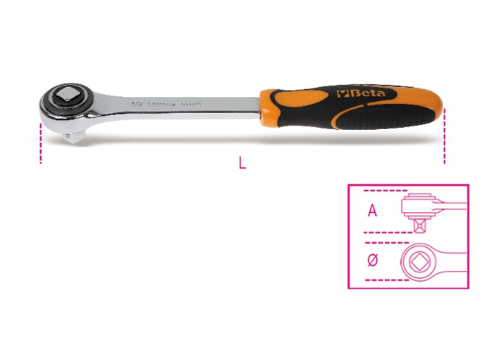 Beta Tools Model 920 50-1/2' Push-Through Drive Ratchet Beta Tools Model 920 50-1/2' Push-Through Drive Ratchet