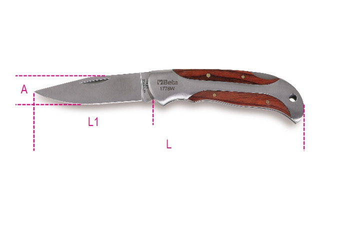 Beta Tools Model 1778 W-Foldaway Knife Wooden Handle Beta Tools Model 1778 W-Foldaway Knife Wooden Handle