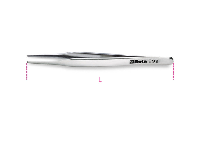 Beta Tools Model 999 Flat Round End Spring Tweezers