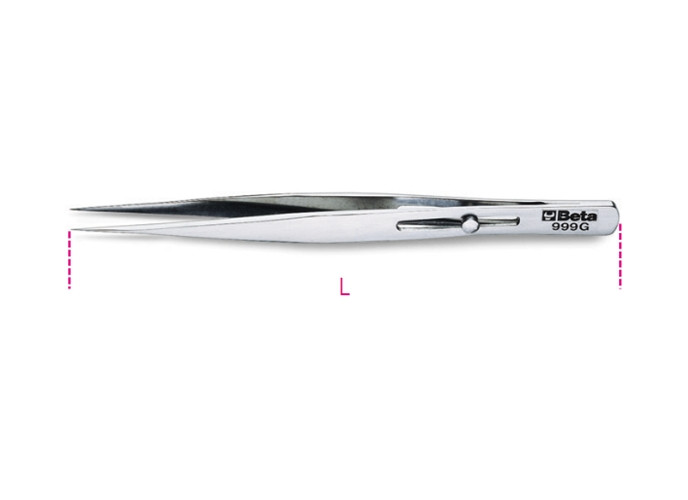 Beta Tools Model 999 G-Extra Slim Straight Tweezers Beta Tools Model 999 G-Extra Slim Straight Tweezers