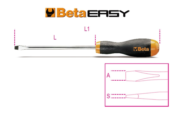 Beta Tools Model 1201 2.5X50mm-Screwdrivers Slotted Head Beta Tools Model 1201 2.5X50mm-Screwdrivers Slotted Head