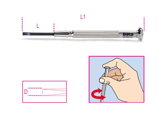 Beta Tools Model 1229 Lp2 4-Micro-Screwdriver Headless Slotted Beta Tools Model 1229 Lp2 4-Micro-Screwdriver Headless Slotted
