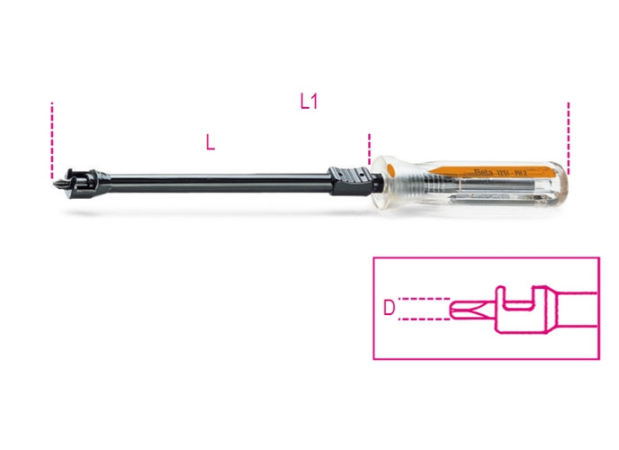 Beta Tools Model 1251 2X6X175mm-Screwholding Screwdrivers Ph Beta Tools Model 1251 2X6X175mm-Screwholding Screwdrivers Ph
