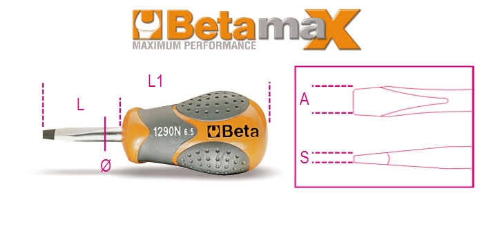 Beta Tools Model 1290N 6 5X30-Screwdrivers Slotted Extra Short Beta Tools Model 1290N 6 5X30-Screwdrivers Slotted Extra Short