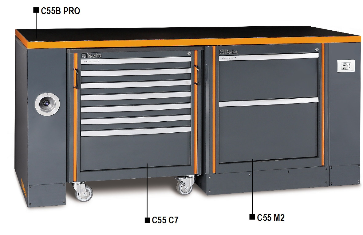 Beta Tools Model C55 B-Pro/3-Workbench & Cab C7 + Module M2 Beta Tools Model C55 B-Pro/3-Workbench & Cab C7 + Module M2