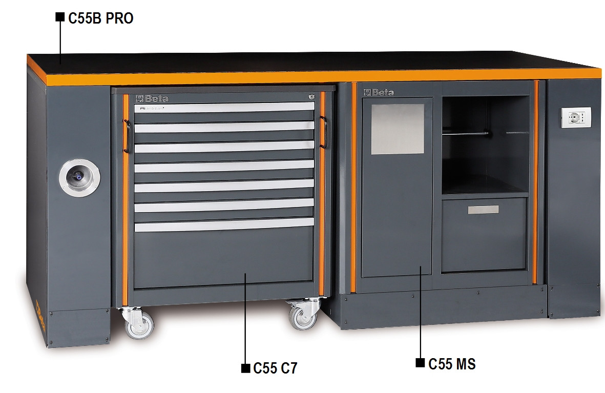 Beta Tools Model C55 B-Pro/4-Workbench & Cab C7 + Module Ms Beta Tools Model C55 B-Pro/4-Workbench & Cab C7 + Module Ms