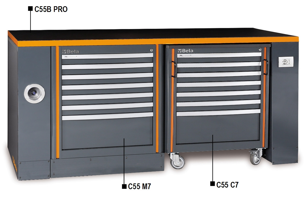Beta Tools Model C55 B-Pro/5-Workbench & Cab C7 + Module M7 Beta Tools Model C55 B-Pro/5-Workbench & Cab C7 + Module M7