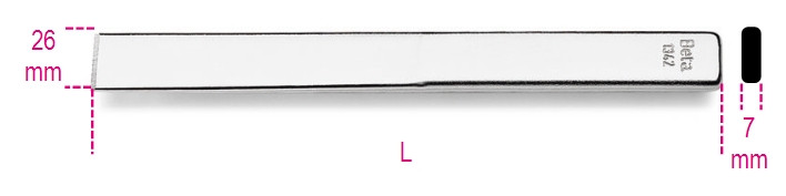 Beta Tools Model 1342 Extra Flat Chisel with Straight Cutter Beta Tools Model 1342 Extra Flat Chisel with Straight Cutter