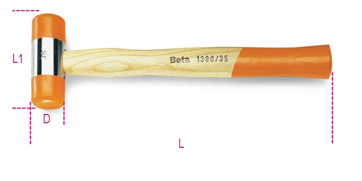 Beta Tools Model 1390 28mm-Soft Face Hammers Wooden Beta Tools Model 1390 28mm-Soft Face Hammers Wooden