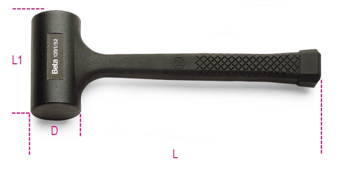 Beta Tools Model 1391 50mm-Dead-Blow Hammers Covered Rubber Beta Tools Model 1391 50mm-Dead-Blow Hammers Covered Rubber
